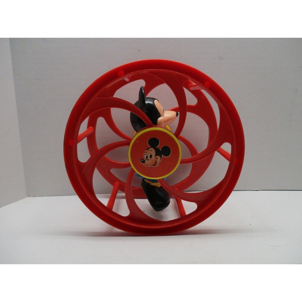 Vtg Walt Disney Mickey Mouse Rolling Wheel Toy Productions by Illco , Preschool